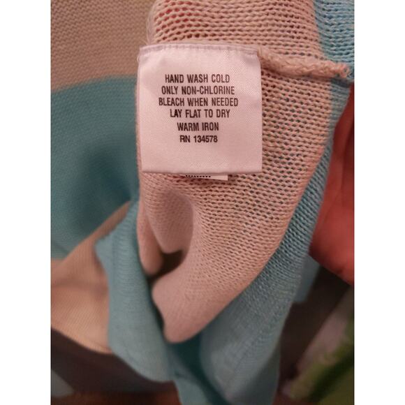 Vineyard Vines Women's Striped Sweater XS Blue White 100% Linen Nautical Preppy - Picture 5 of 10